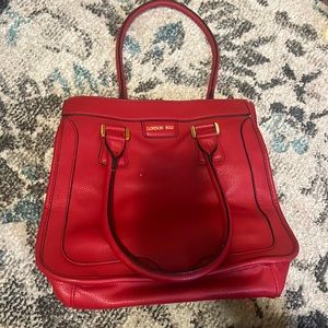 Vintage red London fog bag